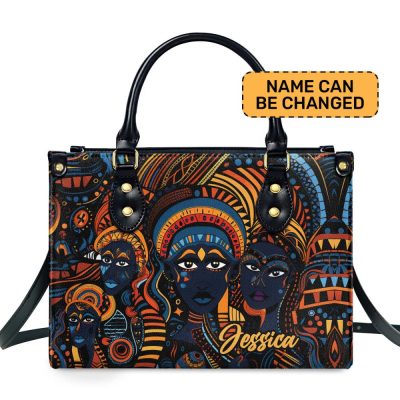 The Origin Black Art - Personalized Leather Handbag With Unique Texture Stb16