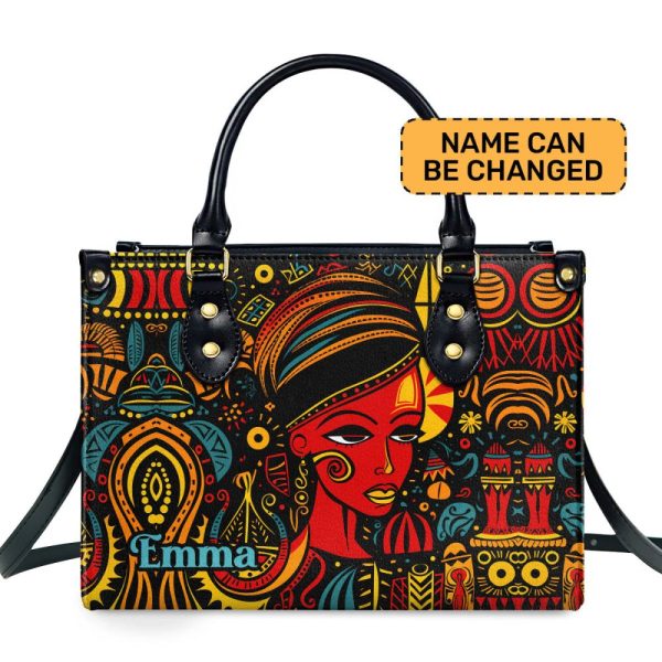 The Black Origin - Personalized Leather Handbag With Unique Texture Stb18B