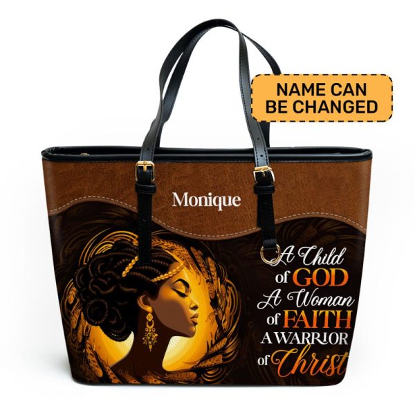 A Child Of God - Personalized Leather Totebag