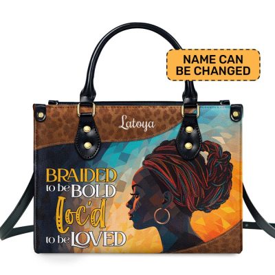 Braided To Be Bold - Personalized Leather Handbag Stb32