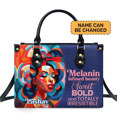 Melanin Infused Beauty - Personalized Leather Hand Bag Stb80