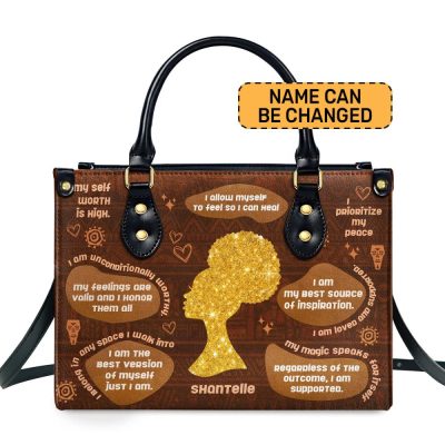 Daily Affirmations - Personalized Leather Handbag Stb166