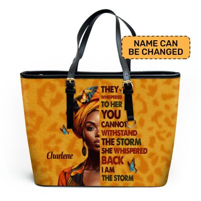I Am The Storm - Personalized Leather Totebag