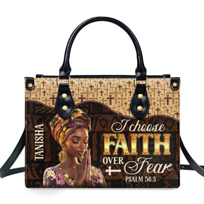 Faith Over Fear - Personalized Leather Handbag