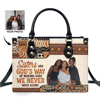 We Never Walk Alone - Personalized Leather Handbag