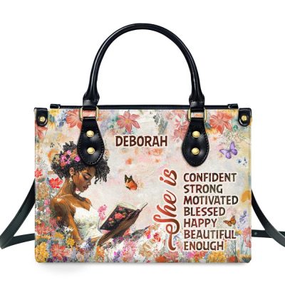 She Is Beautiful - Personalized Leather Handbag