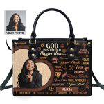 God Is So Much Bigger Than - Personalized Leather Handbag
