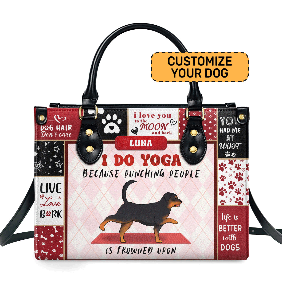 I Do Yoga - Personalized Leather Hand Bag Sblhbha31