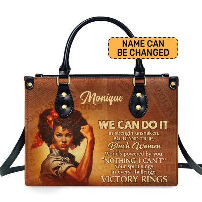 We Can Do It - Personalized Leather Handbag Stb163