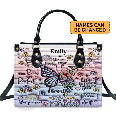 You Are Enough - Personalized Leather Handbag Sblhbt50