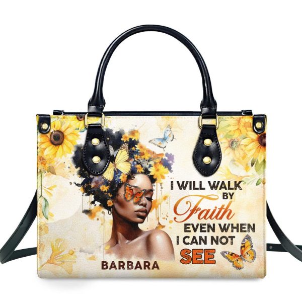 I Will Walk By Faith - Personalized Leather Handbag Sblhbltu2799L