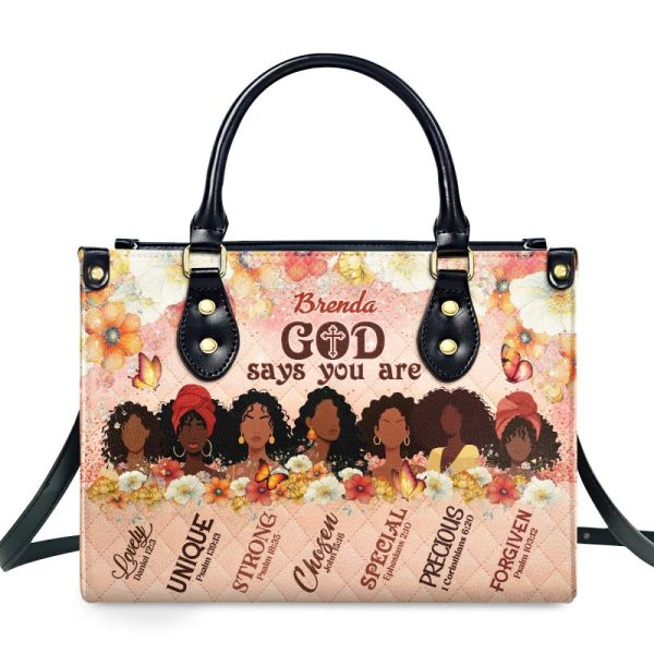 God Says You Are - Personalized Leather Handbag Sblhblm2478L