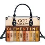 God Says I Am , Personalized Leather Handbag