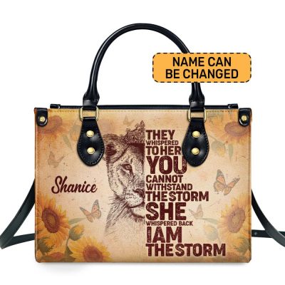 I Am The Storm - Personalized Leather Handbag Stb178