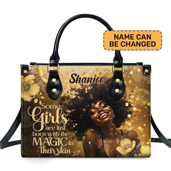 Born With The Magic - Personalized Leather Hand Bag Stb89