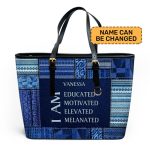 I Am - Jean Personalized Leather Totebag