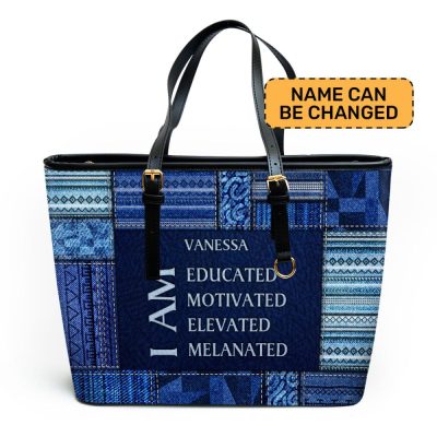 I Am - Jean Personalized Leather Totebag