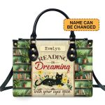 Reading Is Dreaming With Your Eyes Open - Personalized Leather Handbag Sblhbltn974Ta