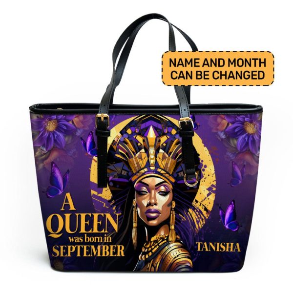 A Beautiful Queen - Personalized Leather Totebag