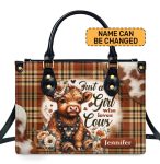 Just A Girl Who Loves Cows - Personalized Leather Handbag Sbha03