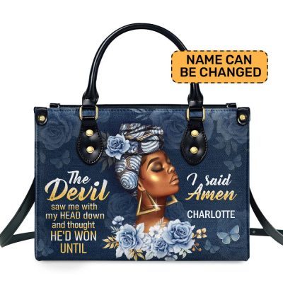 The Devil Saw Me With My Head Down - Personalized Leather Handbag Sblhblh1177M