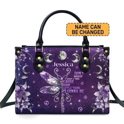 Don'T Worry About A Thing Cause Every Little Thing Is Gonna Be Alright - Personalized Leather Handbag Sbn04