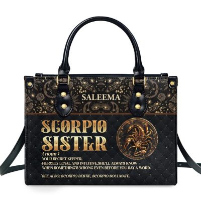 Sister Zodiac Sign - Personalized Leather Handbag Sblhblm2071M