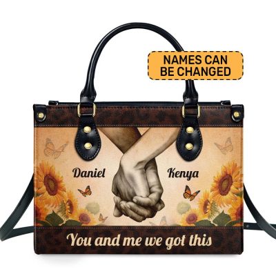 You And Me We Got This - Personalized Leather Handbag Stb187