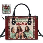My Greatest Blessings Call Me  - Personalized Leather Handbag