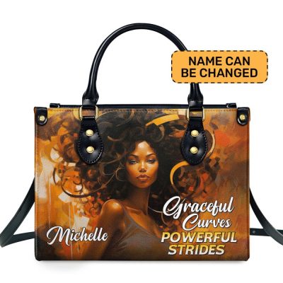 Graceful Curves Powerful Strides - Personalized Leather Handbag Sb305