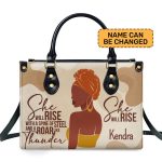 She Will Rise - Personalized Leather Hand Bag Stb99
