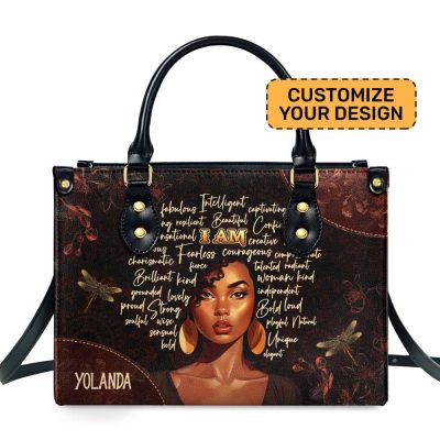 I Am - Personalized Leather Handbag Sbhn16
