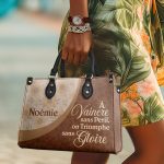 À Vaincre Sans Peril, On Triomphe Sans Gloire - Personalized Leather Handbag Sb606