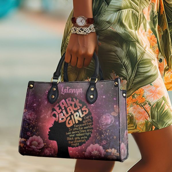 Dear Black Girls - Personalized Leather Handbag Stb146