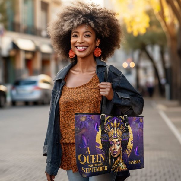 A Beautiful Queen - Personalized Leather Totebag