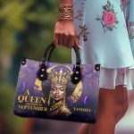 A Beautiful Queen - Personalized Purple Leather Handbag Stb58