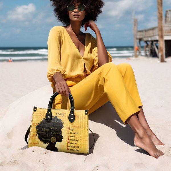 Melanin Meaning - Personalized Leather Handbag - Sb02A