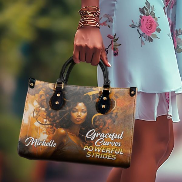 Graceful Curves Powerful Strides - Personalized Leather Handbag Sb305
