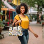 Birth Month Flowers - Just A Girl Living Her Best Life - Personalized Leather Handbag Sbt34