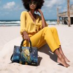 Lion Under The Starry Night - Personalized Leather Handbag Msm22