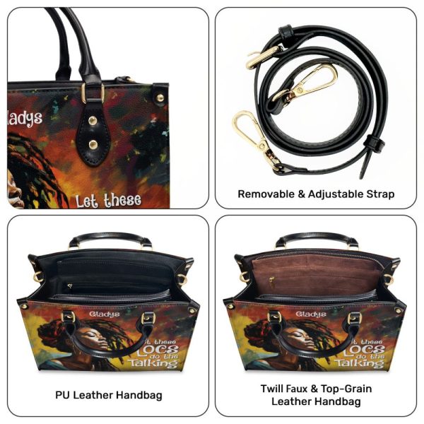 Let These Locs Do The Talking - Personalized Leather Handbag Stb07