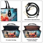 Flamboyant Flower - Personalized Leather Handbag Stb131