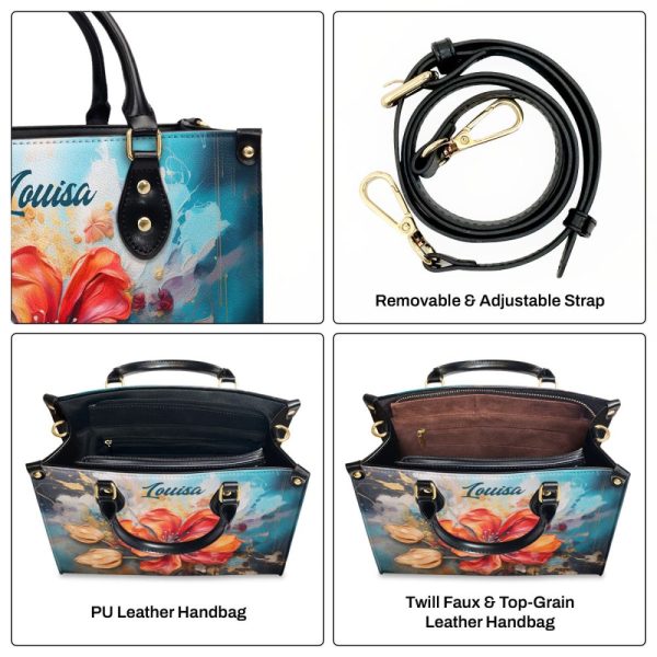 Flamboyant Flower - Personalized Leather Handbag Stb131