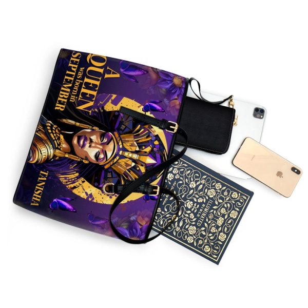 A Beautiful Queen - Personalized Leather Totebag