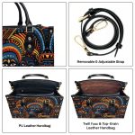 The Origin Black Art - Personalized Leather Handbag With Unique Texture Stb16
