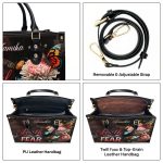Faith Over Fear - Personalized Leather Handbag Stb28