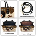 She Knows - Personalized Leather Handbag Sbhn09