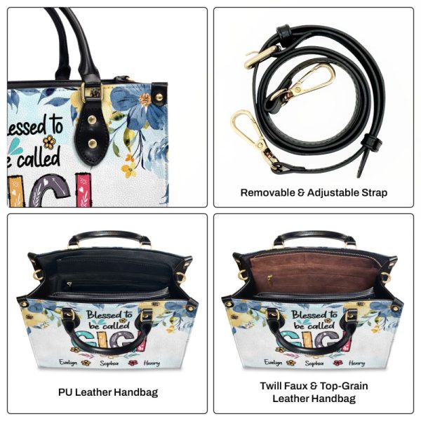 Blessed To Be Called Grandma/Nana... - Personalized Leather Handbag Ms101