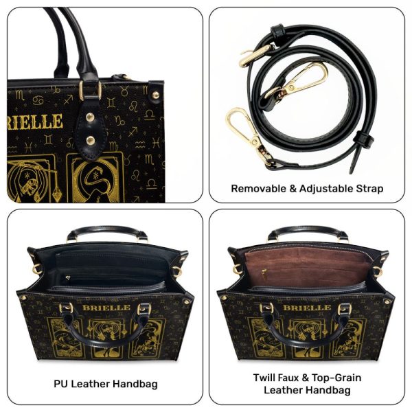 The Big Three Zodiac Signs - Personalized Leather Handbag Sbhn08