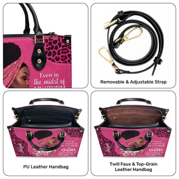 I See God Working It For Me - Personalized Leather Handbag Stb164